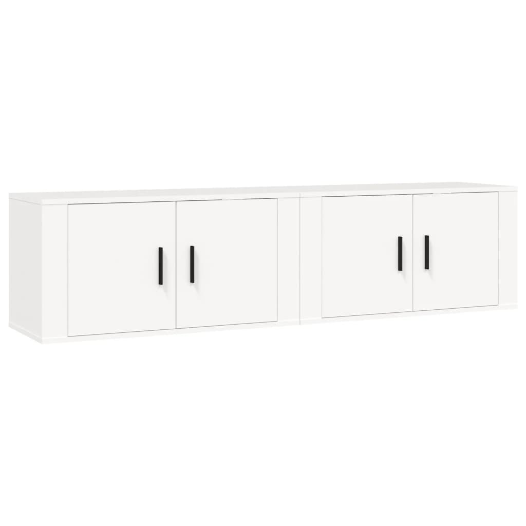 vidaXL Meubles TV muraux 2 pcs blanc 80x34,5x40 cm