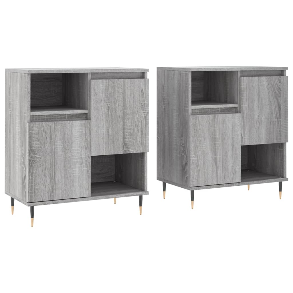 vidaXL Buffets 2 pcs sonoma gris bois d'ingénierie