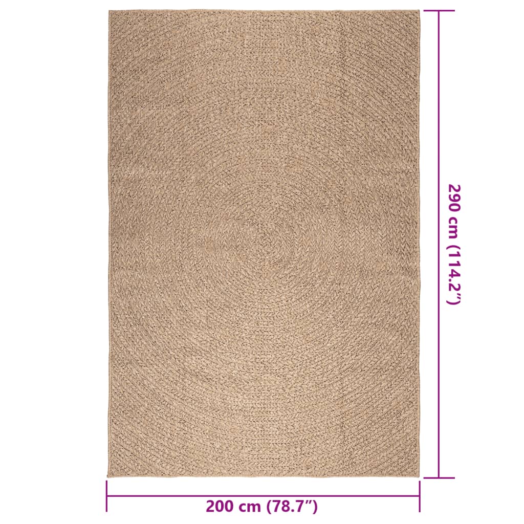 vidaXL Tapis ZIZUR 200x290 cm aspect de jute intérieur et extérieur