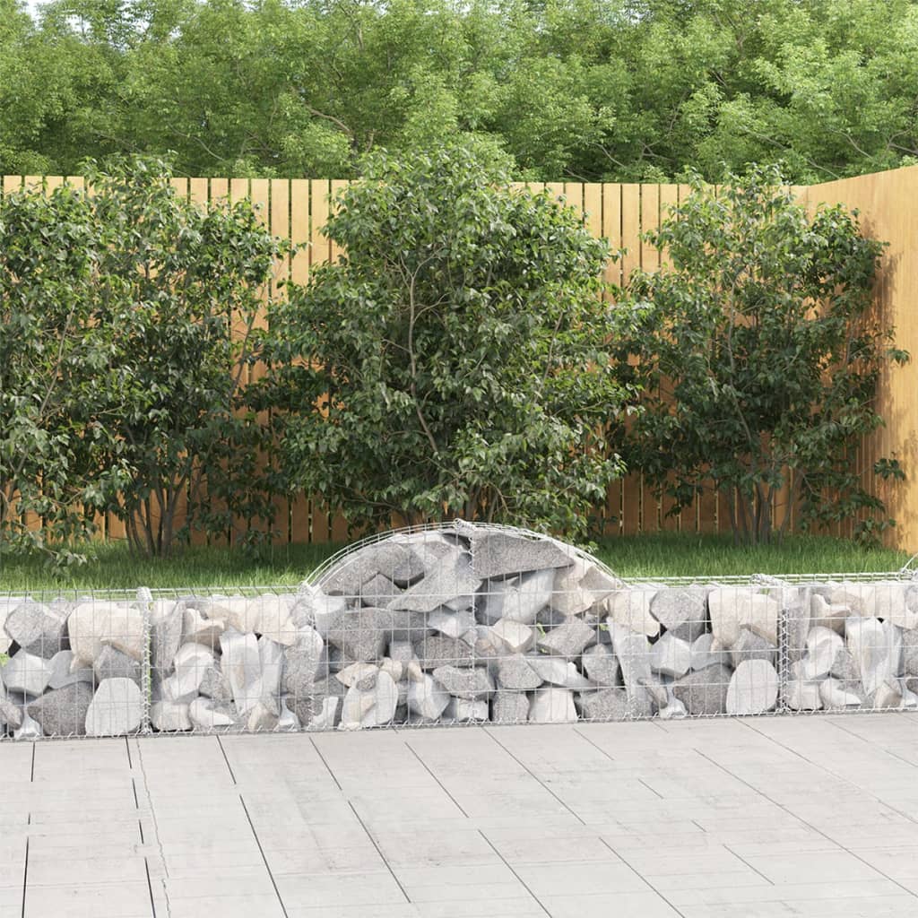 vidaXL Paniers à gabions arqués 4 pcs 200x30x40/60 cm Fer galvanisé