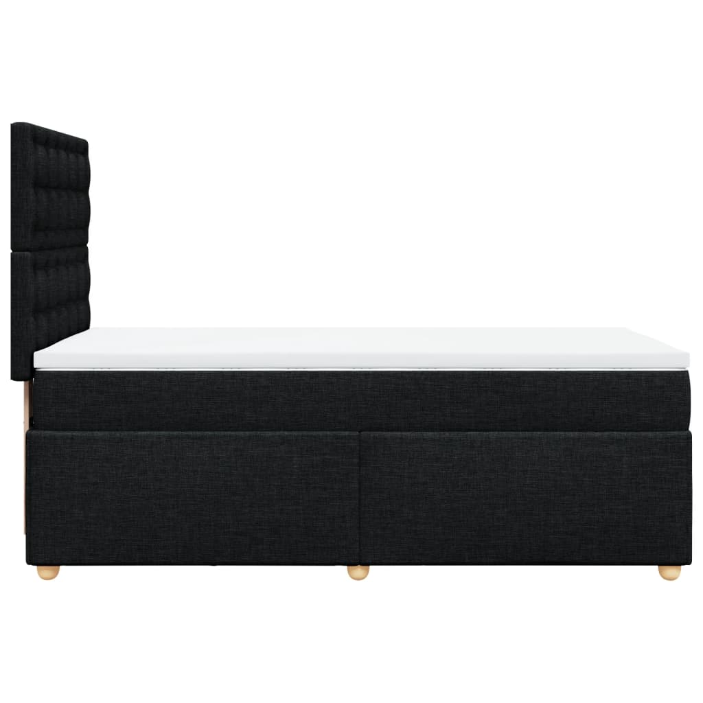 vidaXL Sommier à lattes de lit avec matelas Noir 100x200 cm Tissu