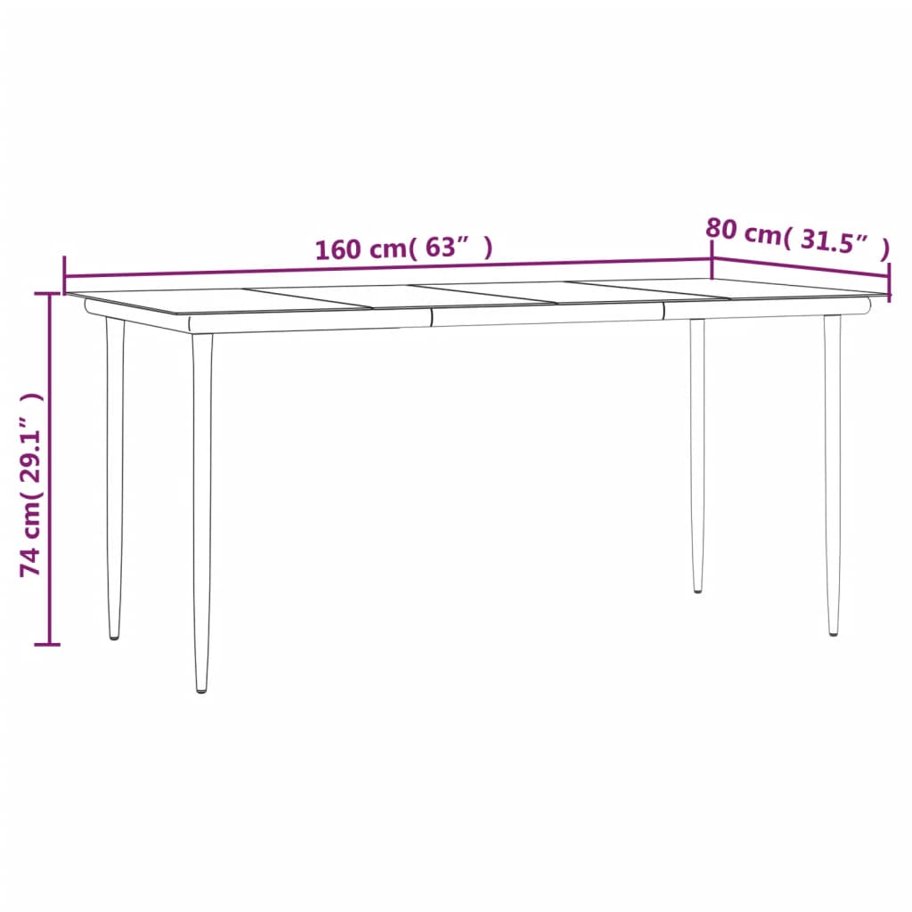 vidaXL Ensemble à manger de jardin 5pcs Résine tressée