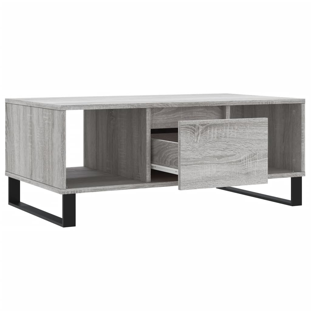 vidaXL Table basse Sonoma gris 90x50x36,5 cm Bois d'ingénierie