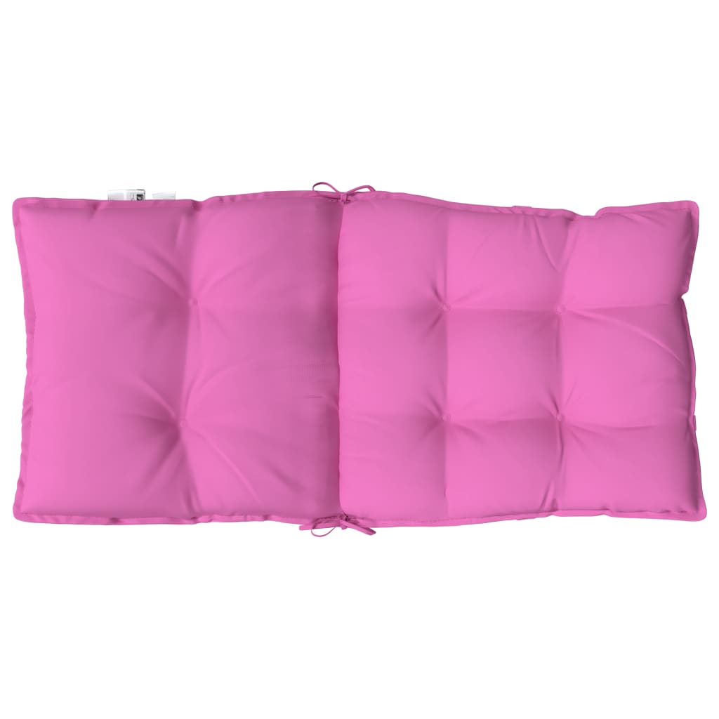 vidaXL Coussins de chaise à dossier bas lot de 2 rose tissu oxford