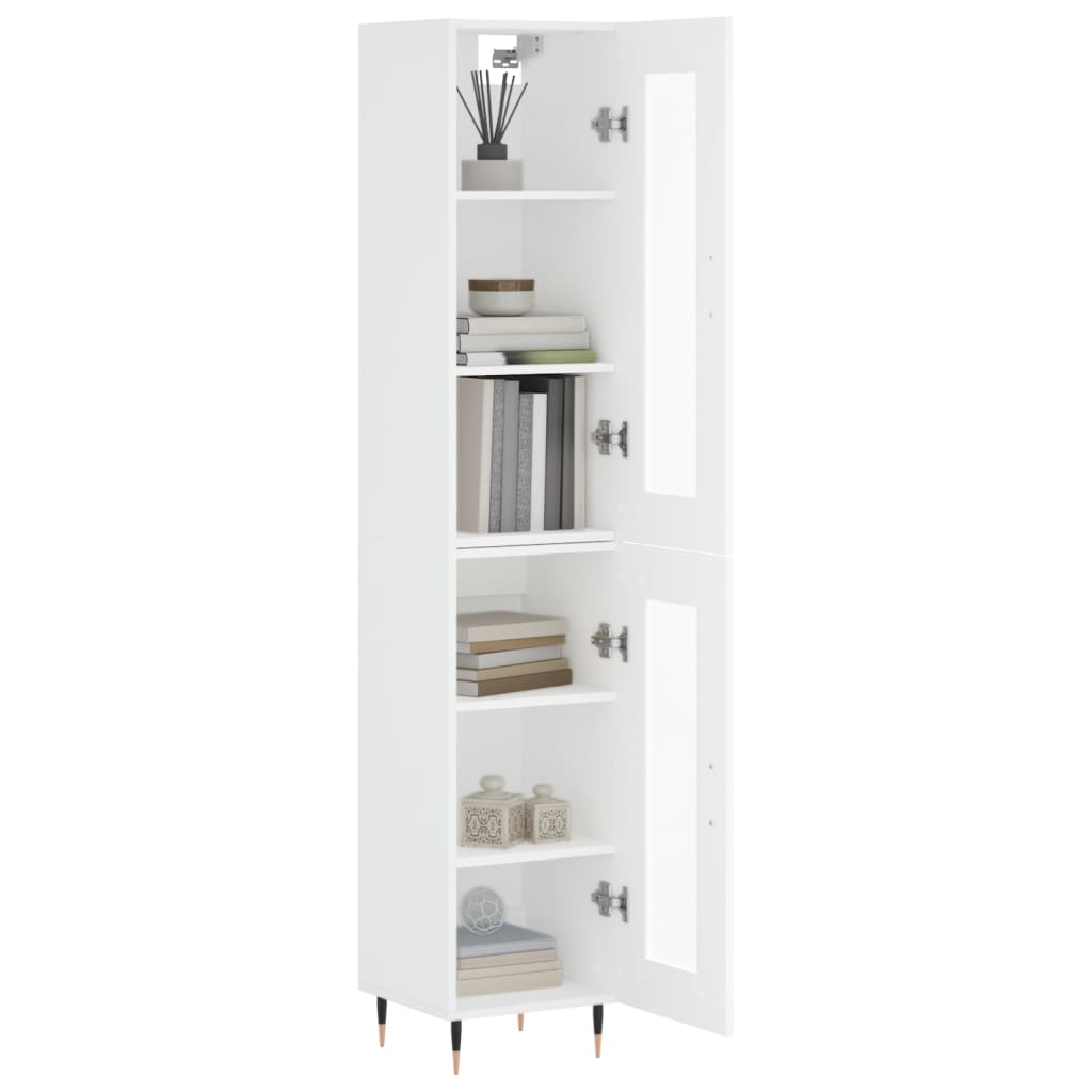 vidaXL Buffet haut Blanc 34,5x34x180 cm Bois d'ingénierie