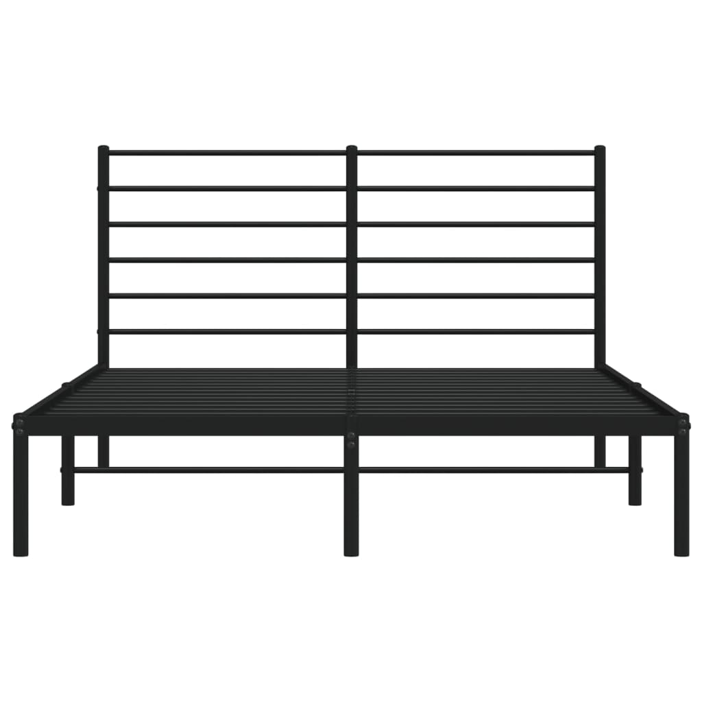 vidaXL Cadre de lit métal sans matelas avec tête de lit noir 120x200cm