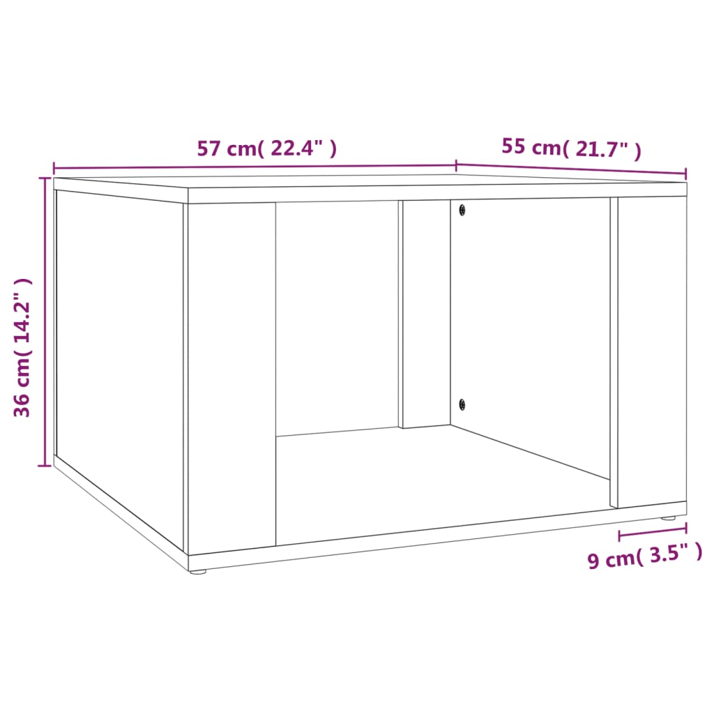 vidaXL Table de chevet Blanc 57x55x36 cm Bois d’ingénierie