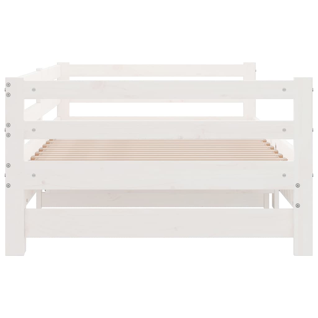 vidaXL Lit coulissant blanc bois de pin massif 2x(90x200) cm