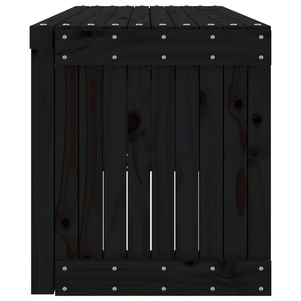 vidaXL Banc de jardin extensible noir 212,5x40,5x45 cm bois massif pin