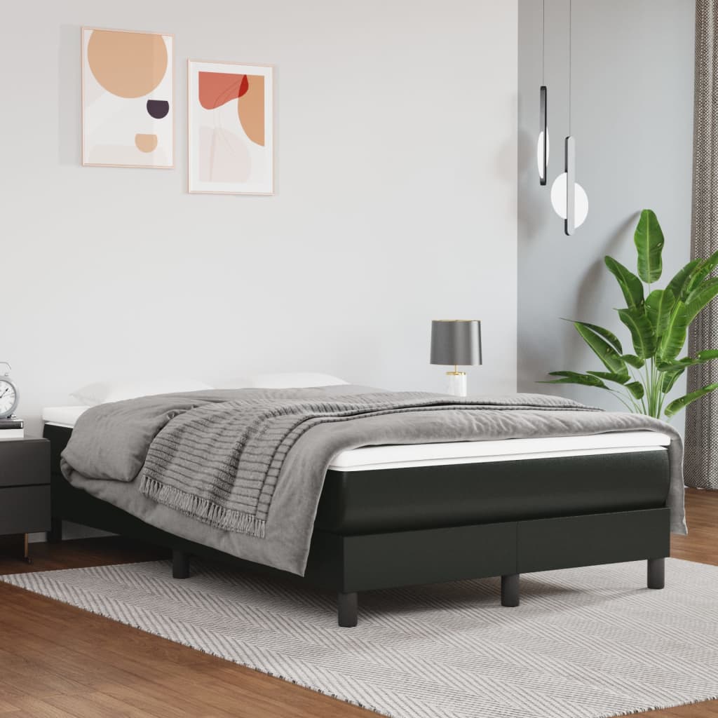 vidaXL Sommier à lattes de lit matelas Noir 120x200 cm Similicuir