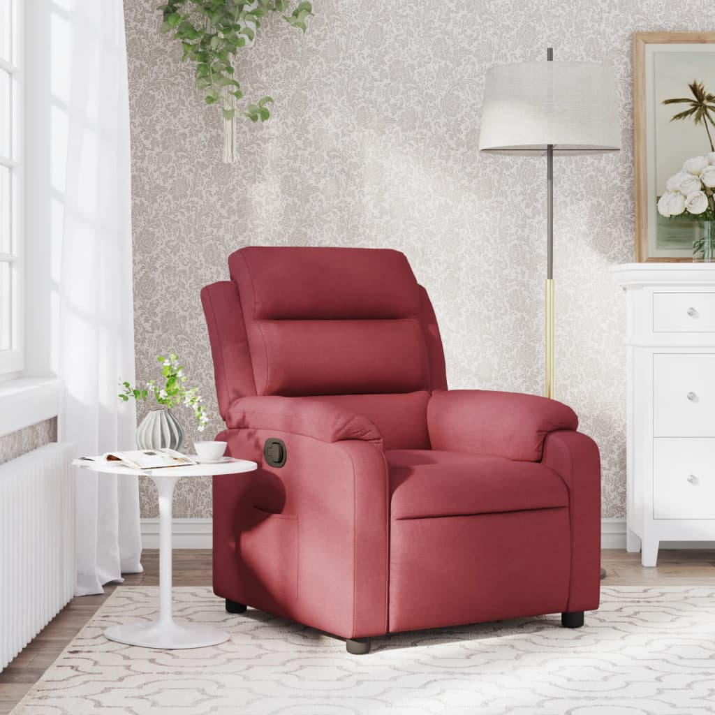 vidaXL Fauteuil inclinable Rouge bordeaux Tissu