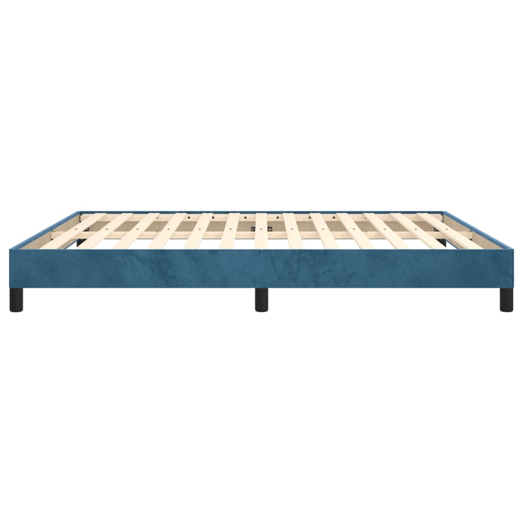 vidaXL Cadre de lit sans matelas bleu foncé 160x200 cm velours