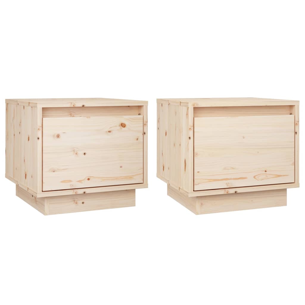 vidaXL Tables de chevet 2 pcs 35x34x32 cm Bois de pin solide