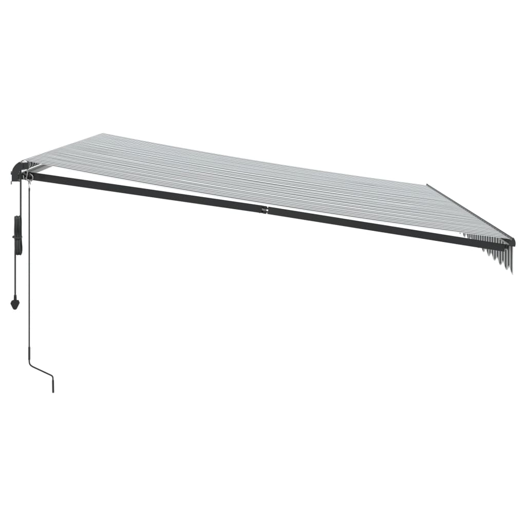 vidaXL Auvent rétractable automatique anthracite et blanc 450x350 cm