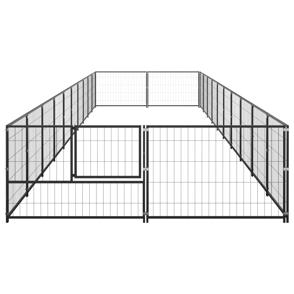 vidaXL Chenil Noir 20 m² Acier