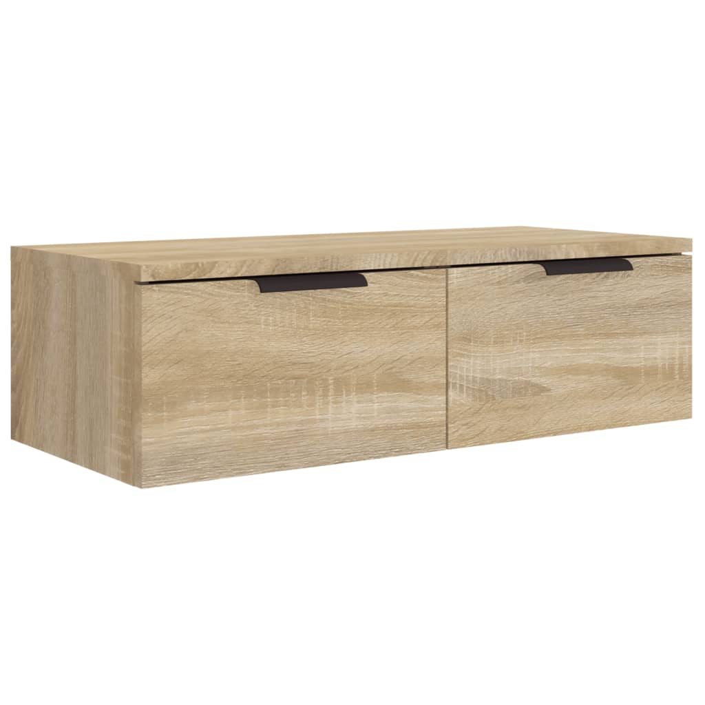 vidaXL Armoires murales 2pcs Chêne sonoma 68x30x20cm Bois d'ingénierie