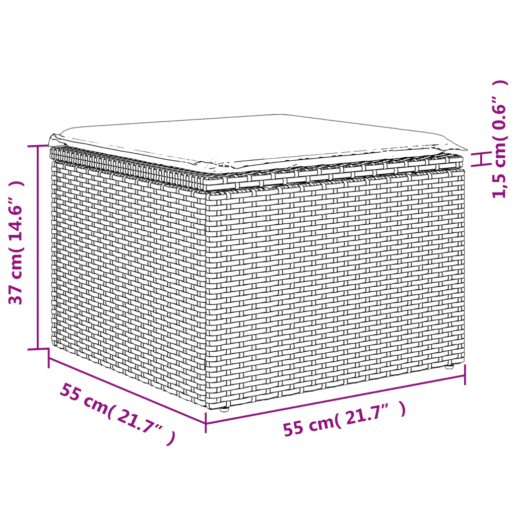 vidaXL Salon de jardin 11 pcs avec coussins gris résine tressée