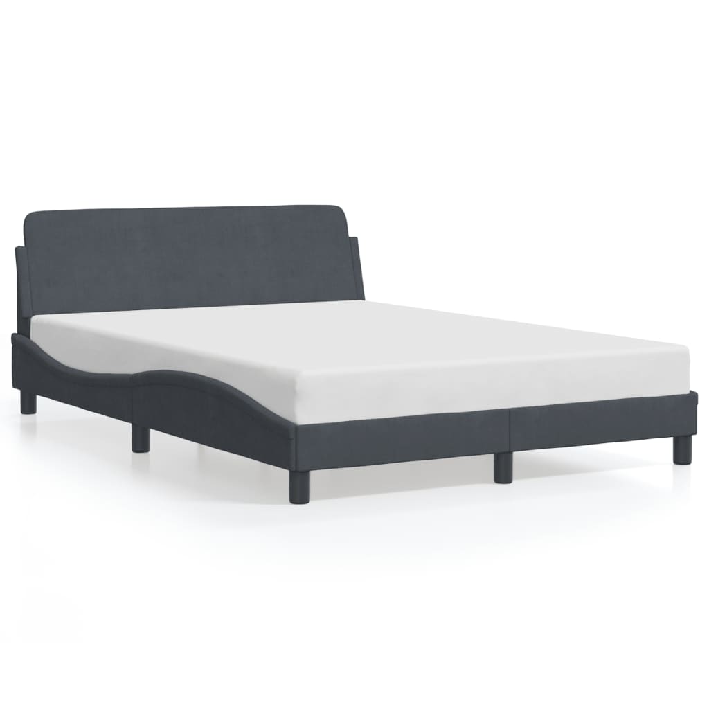 vidaXL Cadre de lit sans matelas gris foncé 140x200 cm velours