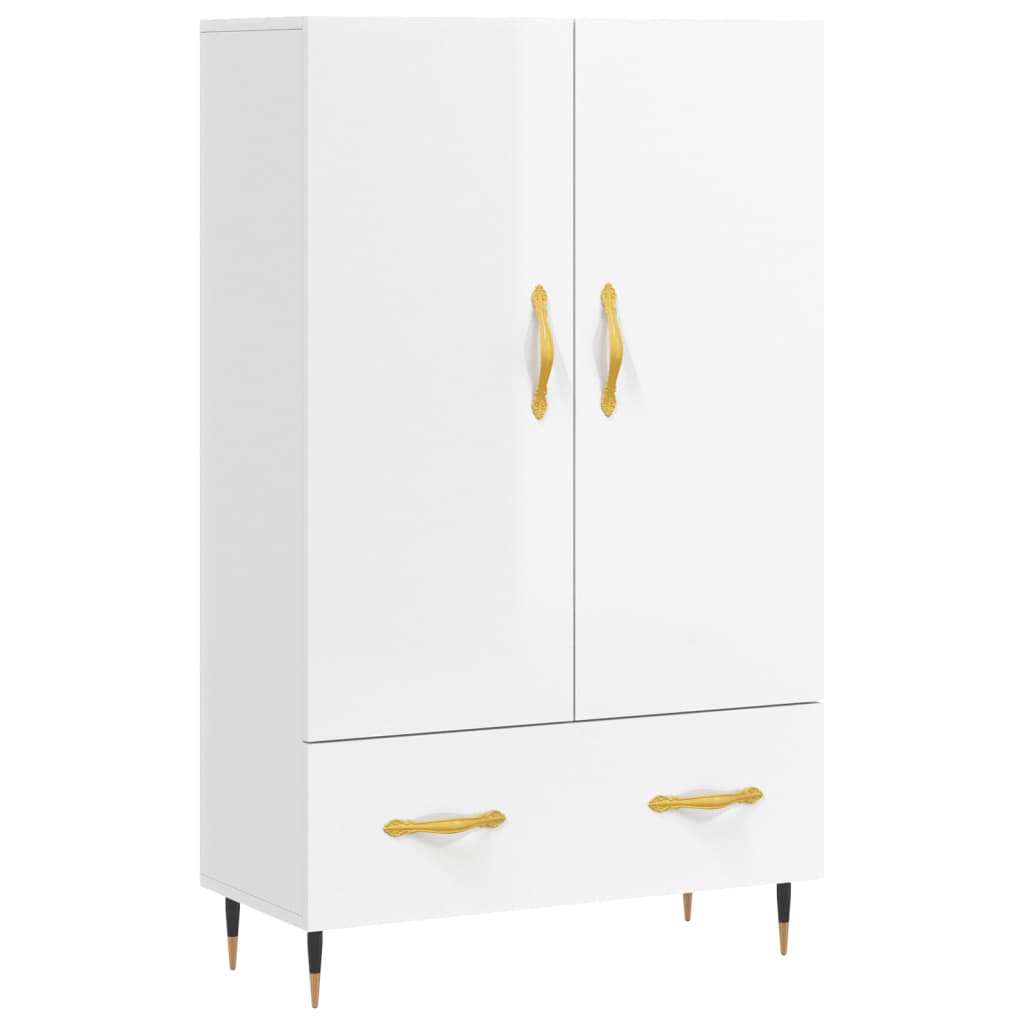 vidaXL Buffet haut blanc brillant 69,5x31x115 cm bois d'ingénierie