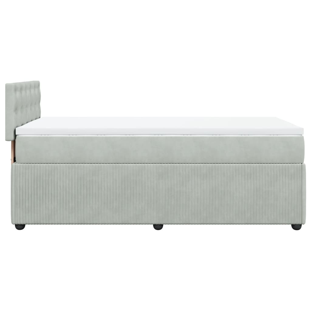 vidaXL Sommier à lattes de lit et matelas Gris clair 90x200 cm Velours