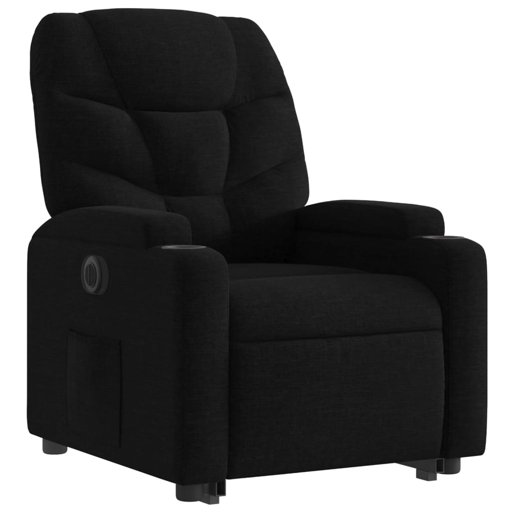 vidaXL Fauteuil inclinable électrique noir tissu