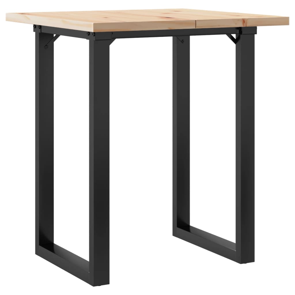 vidaXL Table à manger cadre en O 70x70x75,5cm bois de pin massif fonte