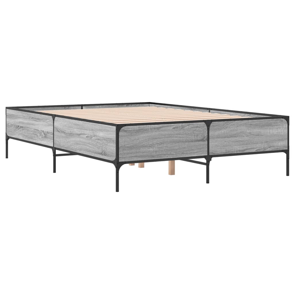 vidaXL Cadre de lit sans matelas sonoma gris 160x200 cm