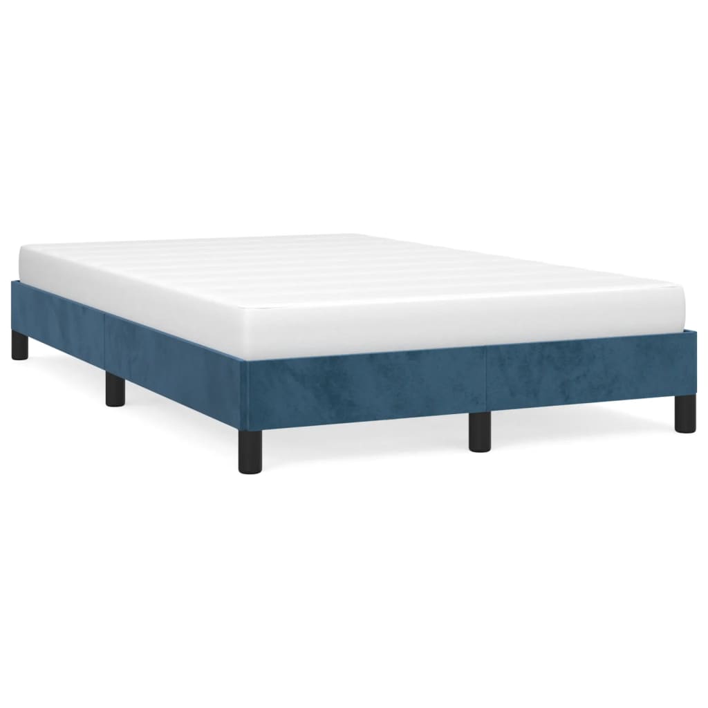 vidaXL Cadre de lit bleu foncé 120x190 cm velours