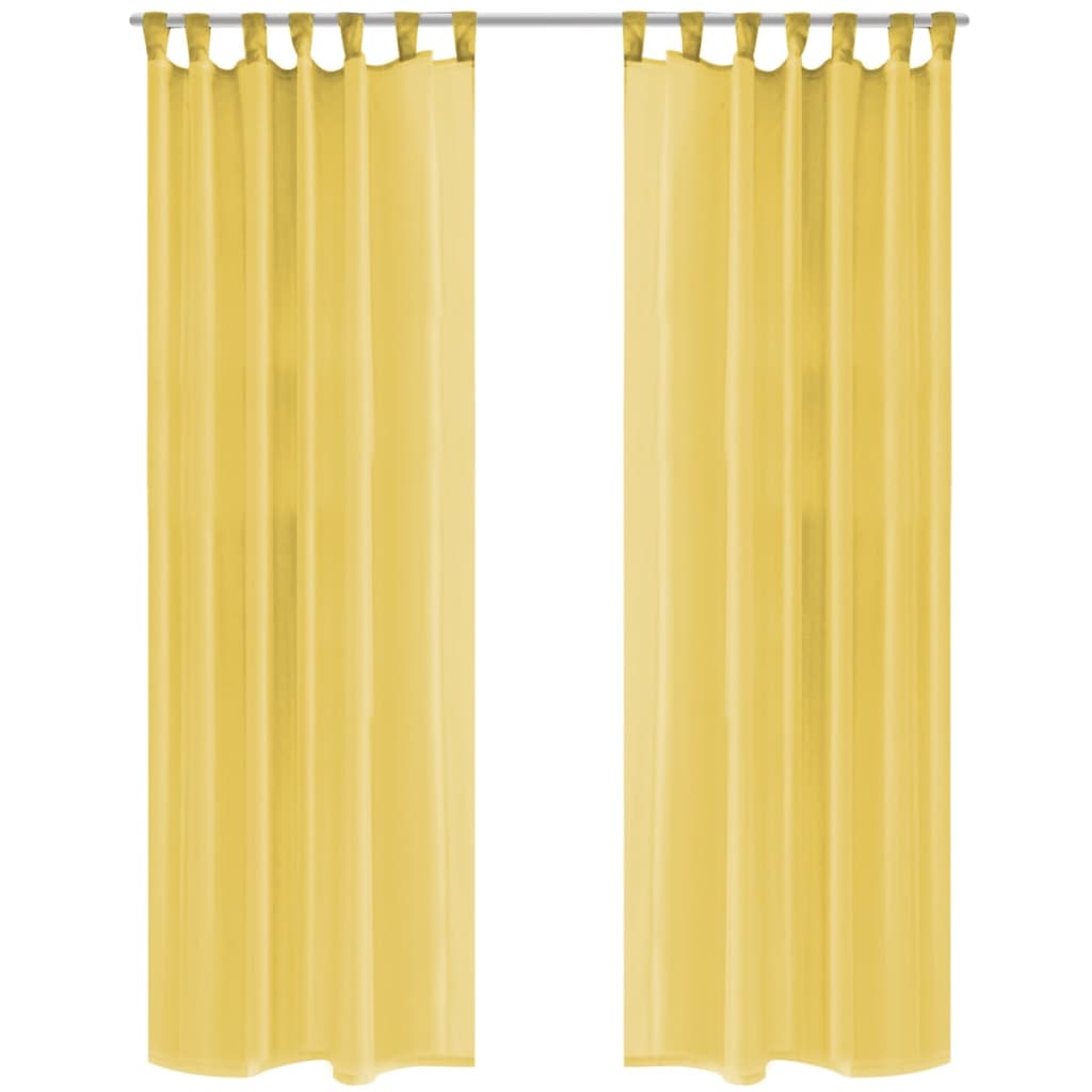 vidaXL Rideau occultant 2 pcs Voile 140 x 175 cm Jaune