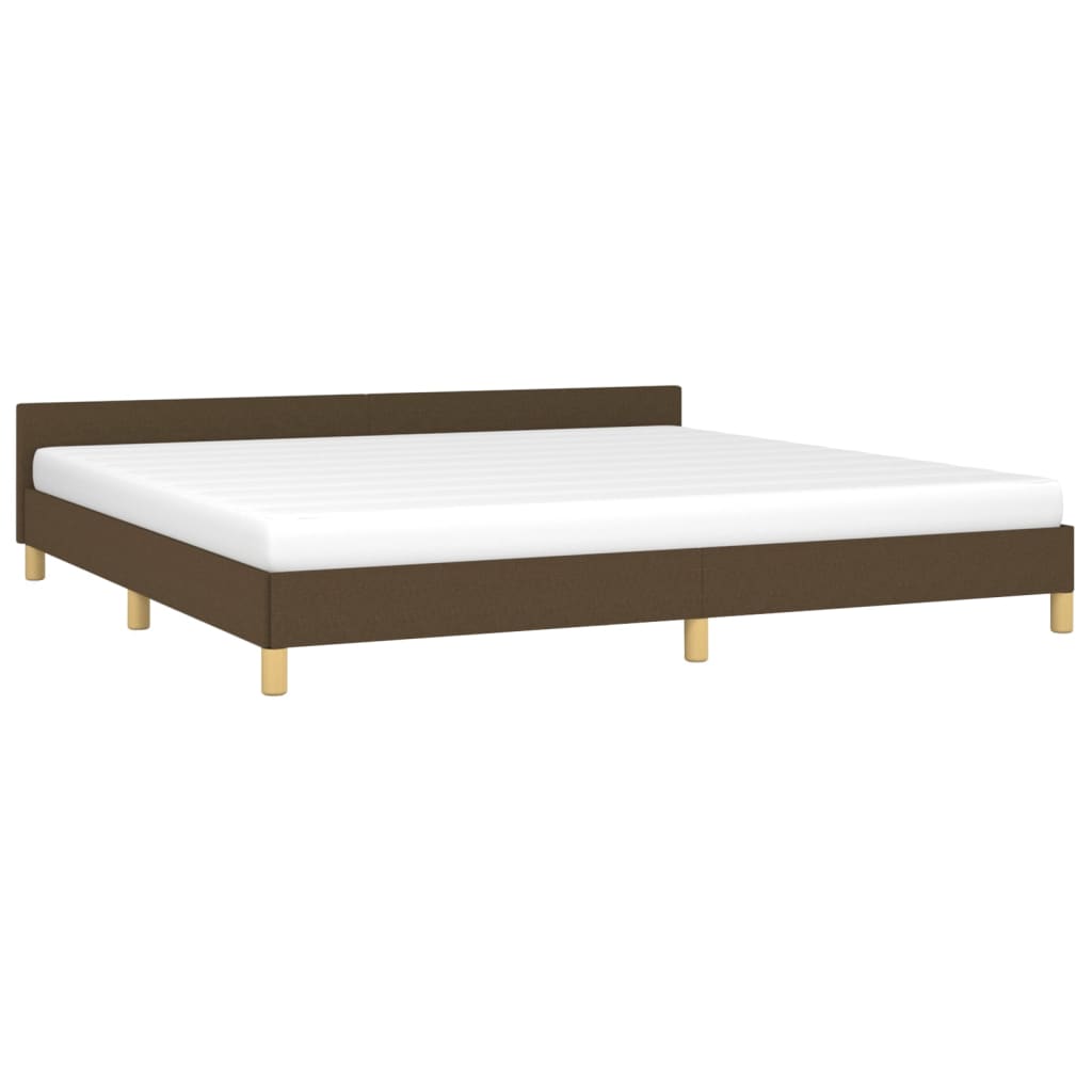 vidaXL Cadre de lit sans matelas marron foncé 200x200 cm tissu