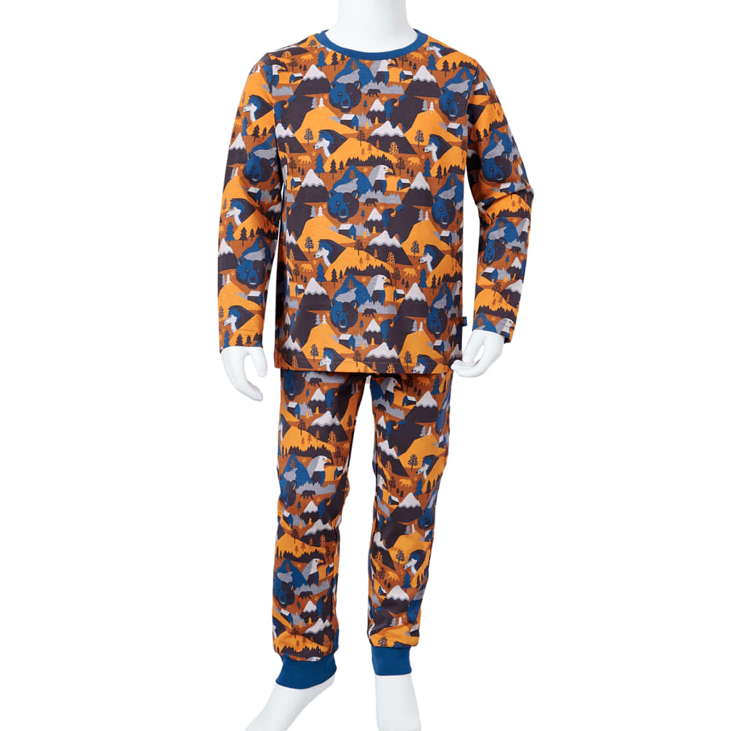 Pyjamas enfants manches longues cognac 104