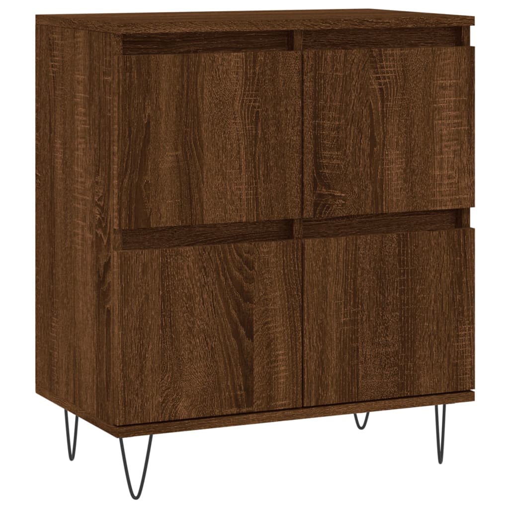 vidaXL Buffets 2 pcs chêne marron bois d'ingénierie