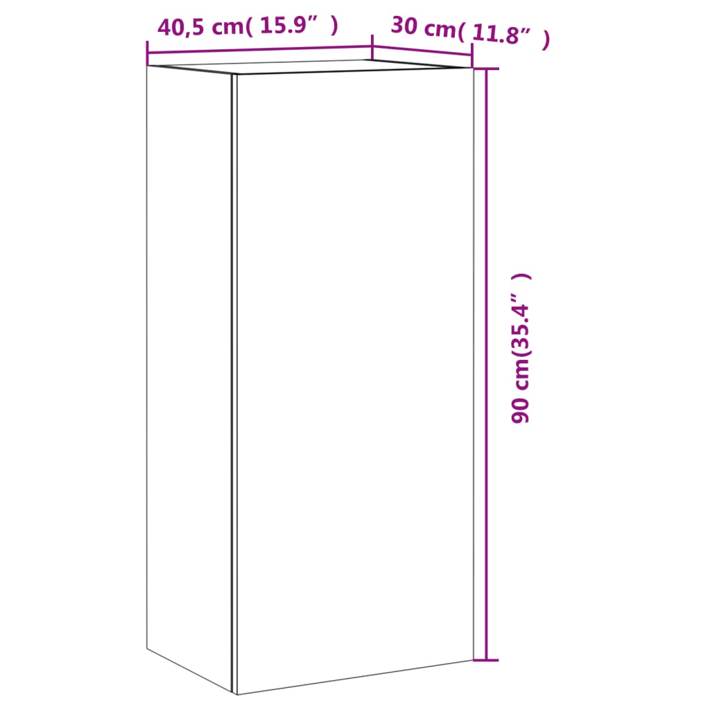 vidaXL Meuble TV mural blanc 40,5x30x90 cm bois d'ingénierie