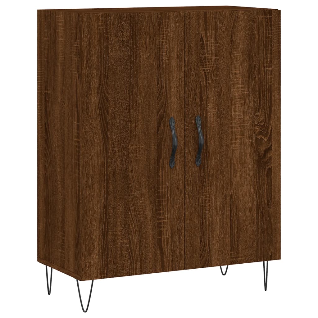 vidaXL Buffet haut Chêne marron 69,5x34x180 cm Bois d'ingénierie