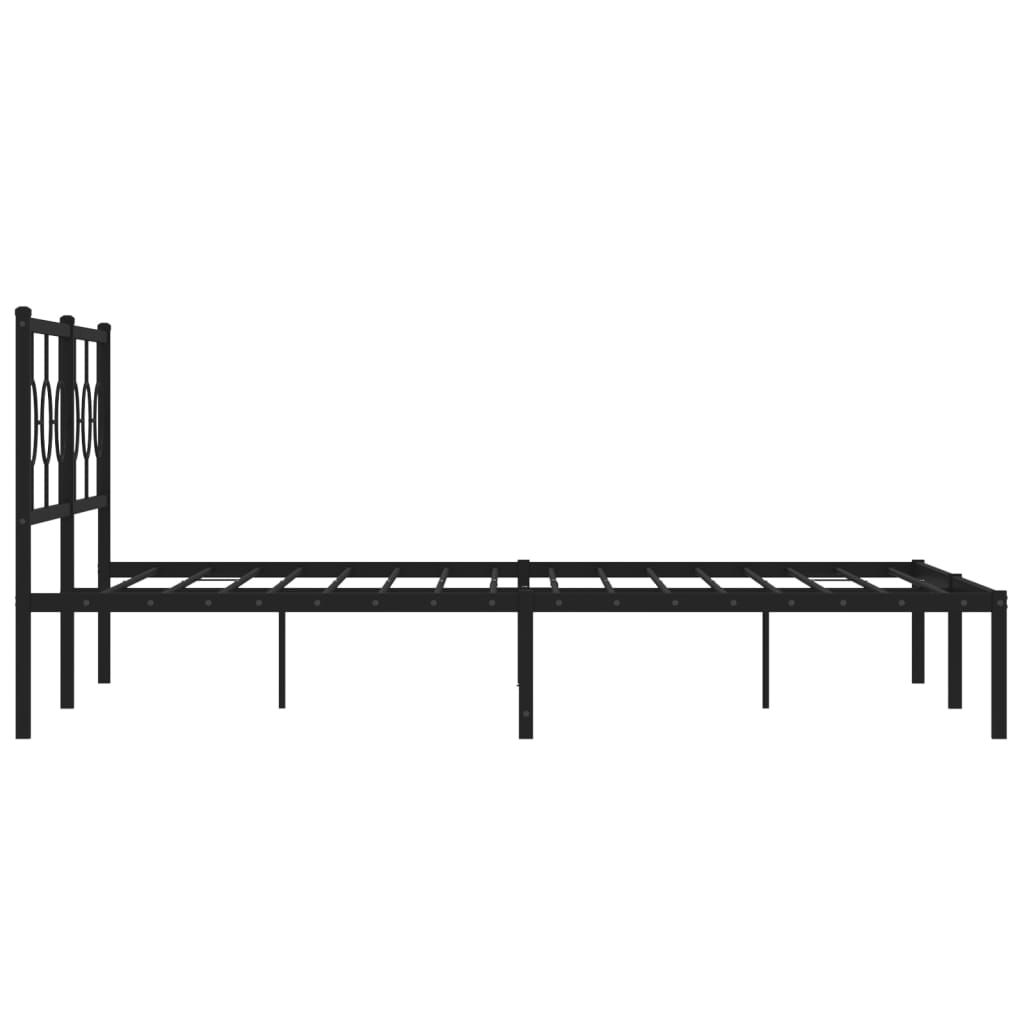 vidaXL Cadre de lit métal sans matelas avec tête de lit noir 183x213cm