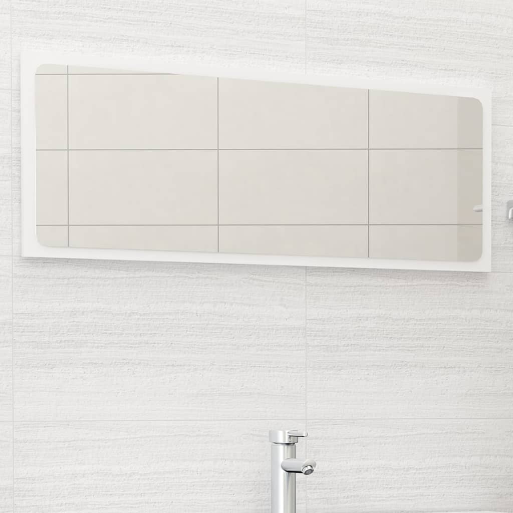 vidaXL Miroir de salle de bain Blanc brillant Bois d'ingénierie