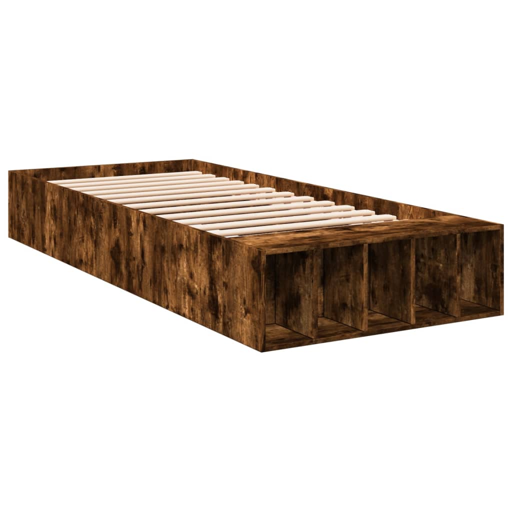 vidaXL Cadre de lit sans matelas chêne fumé 100x200 cm