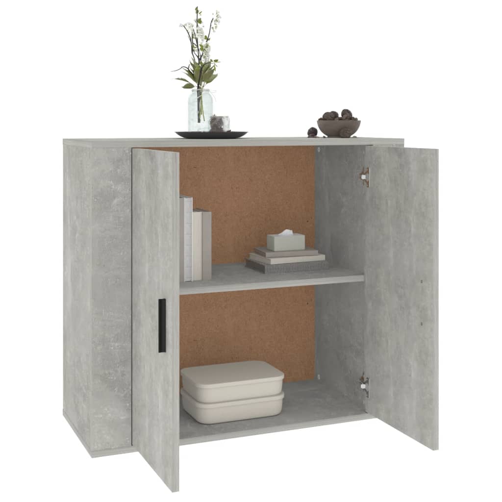 vidaXL Buffet Gris béton 80x33x70 cm Bois d'ingénierie