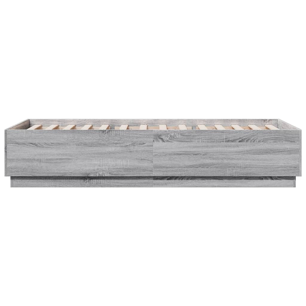 vidaXL Cadre de lit sonoma gris 90x200 cm bois d'ingénierie