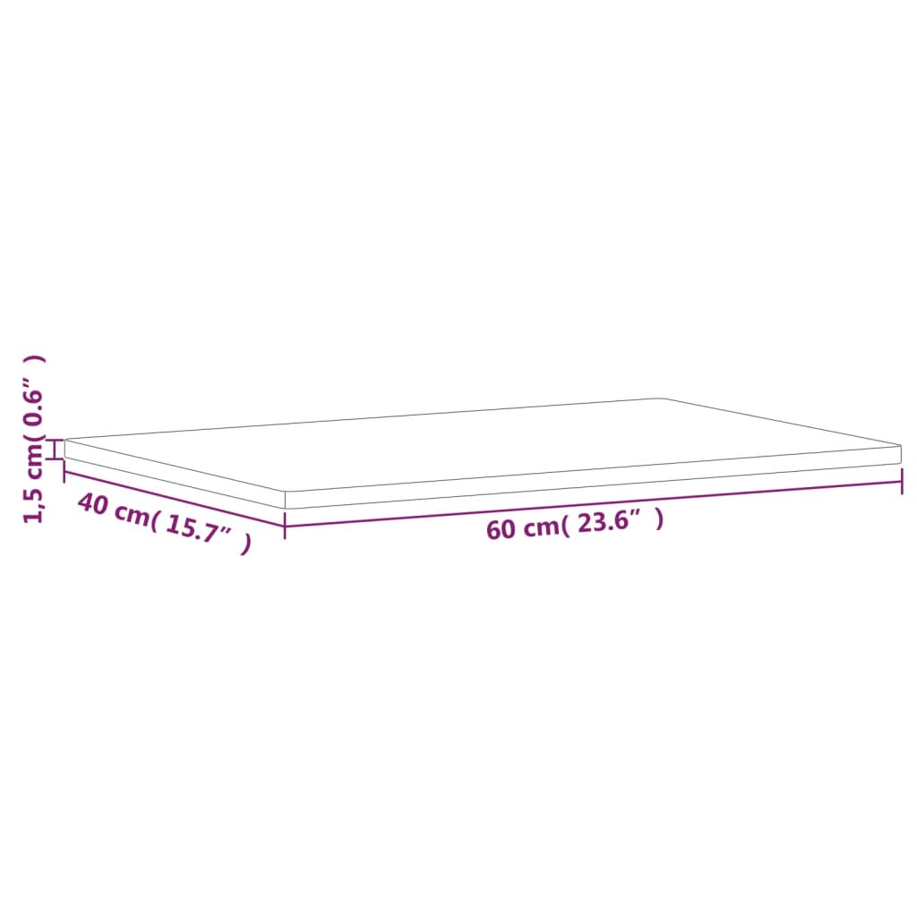 vidaXL Dessus de table 60x40x1,5 cm rectangulaire bois massif de hêtre