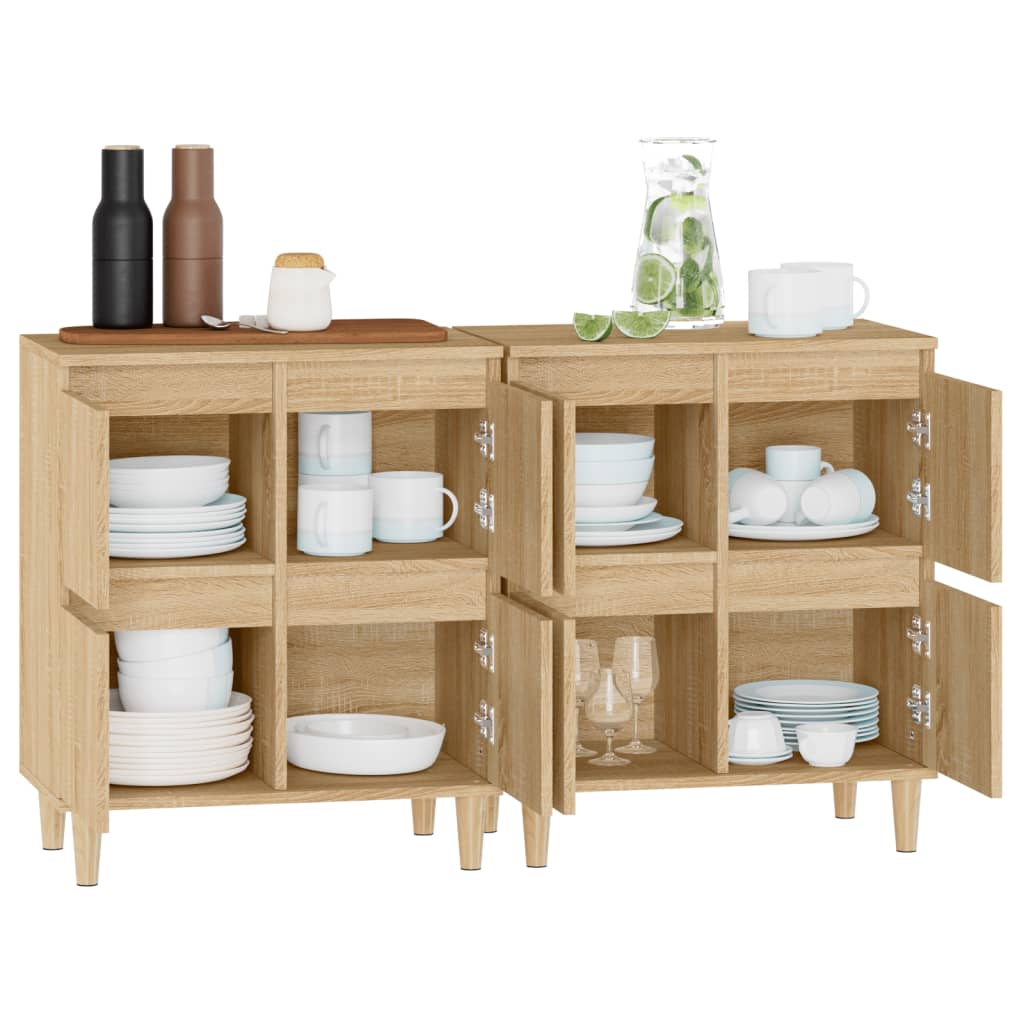 vidaXL Buffets 2 pcs chêne sonoma 60x35x70 cm bois d'ingénierie