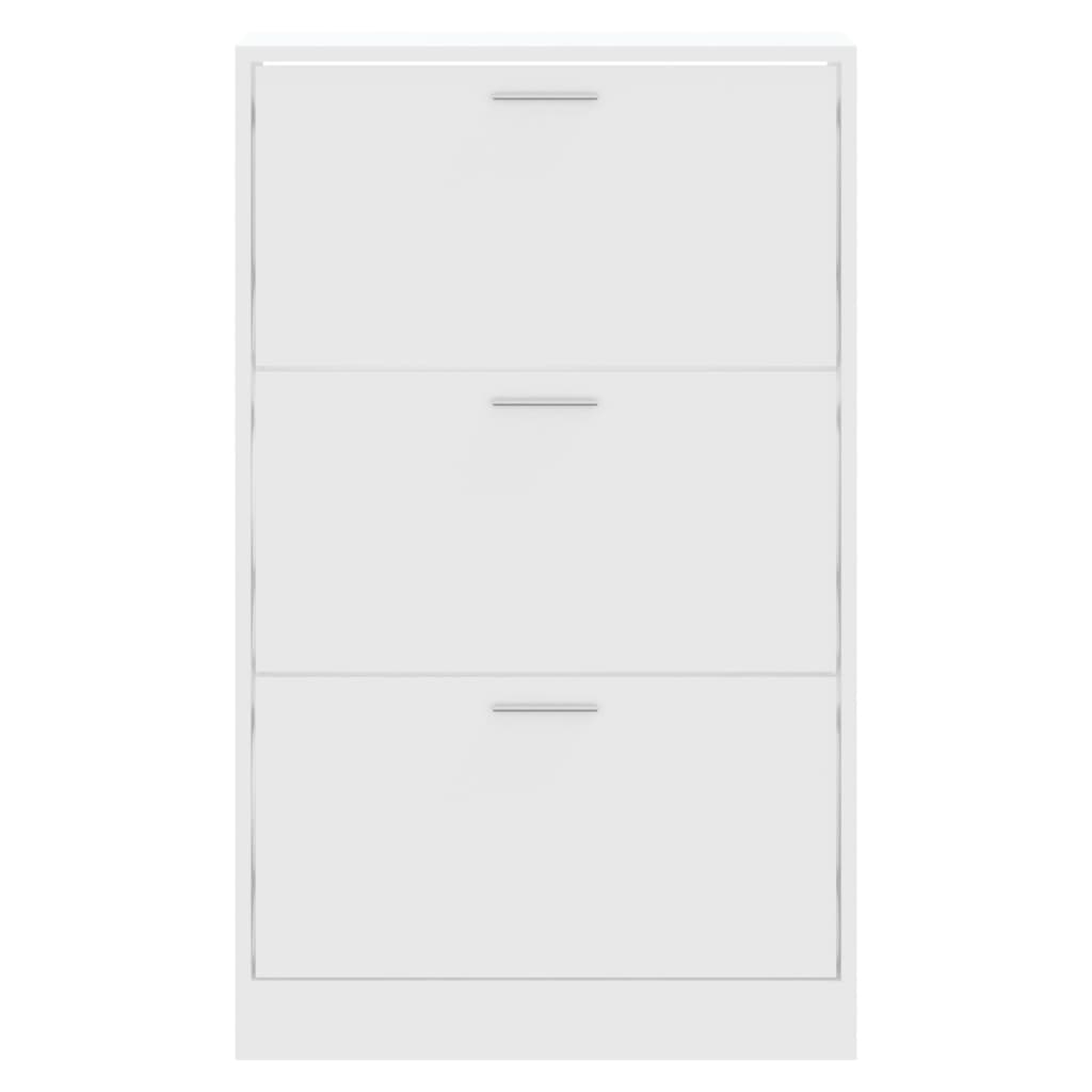 vidaXL Armoire à chaussures Blanc 63x24x103 cm Bois d'ingénierie