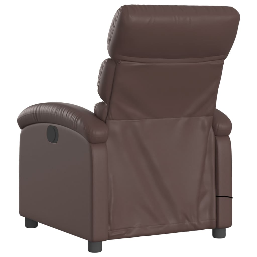 vidaXL Fauteuil de massage inclinable électrique marron similicuir