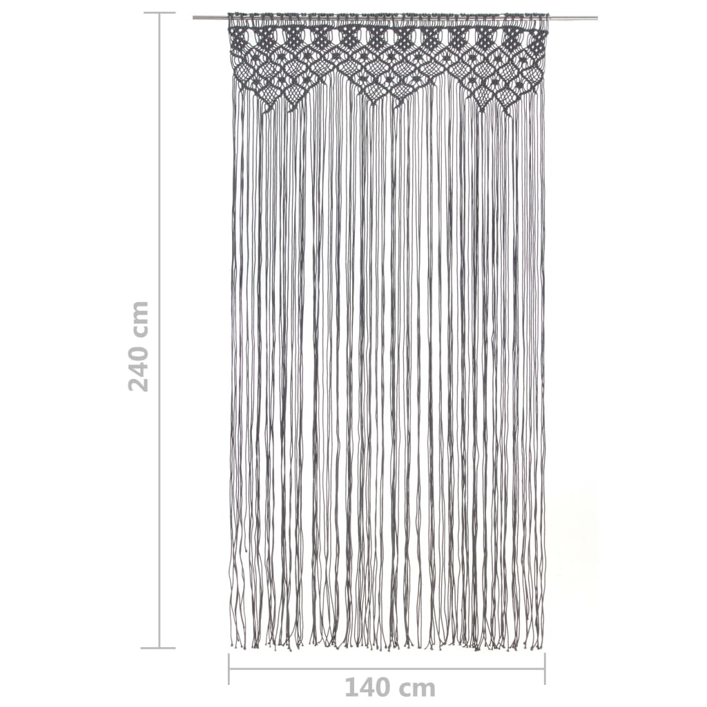 vidaXL Rideau en macramé Anthracite 140x240 cm Coton