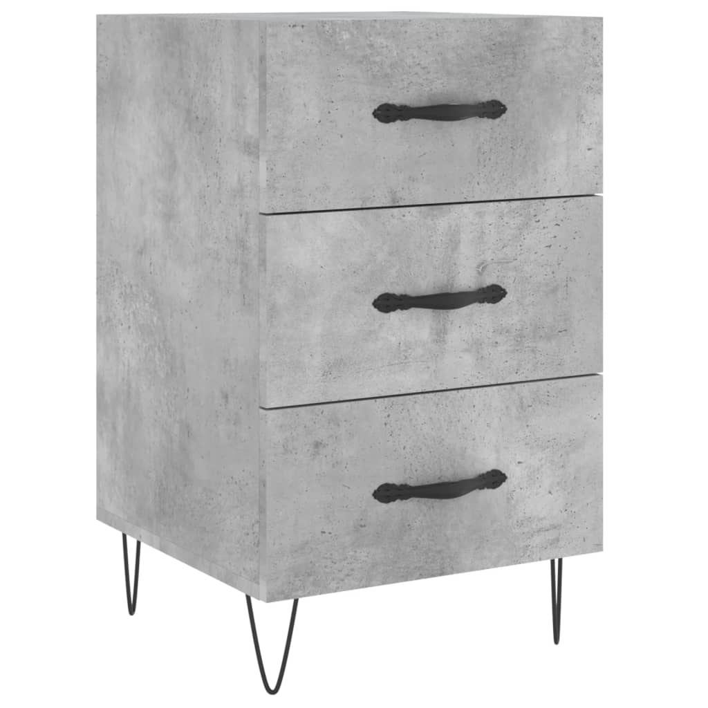 vidaXL Table de chevet gris béton 40x40x66 cm bois d'ingénierie