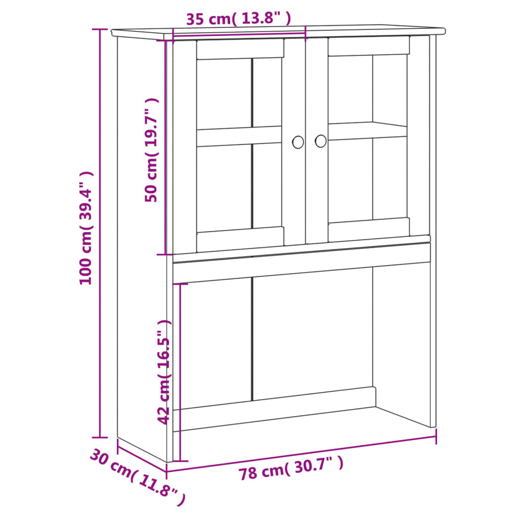 vidaXL Dessus de commode VIGO blanc 78x30x100 cm bois massif de pin