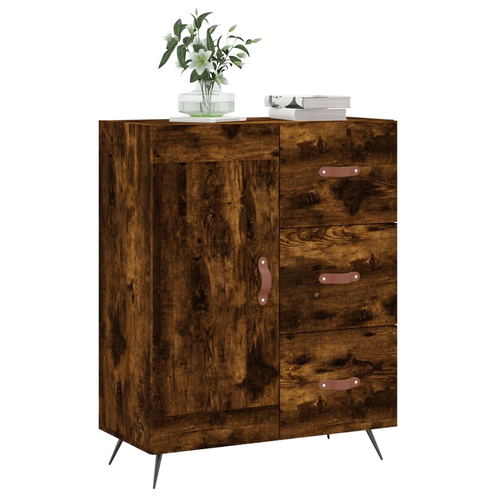 vidaXL Buffet chêne fumé 69,5x34x90 cm bois d'ingénierie