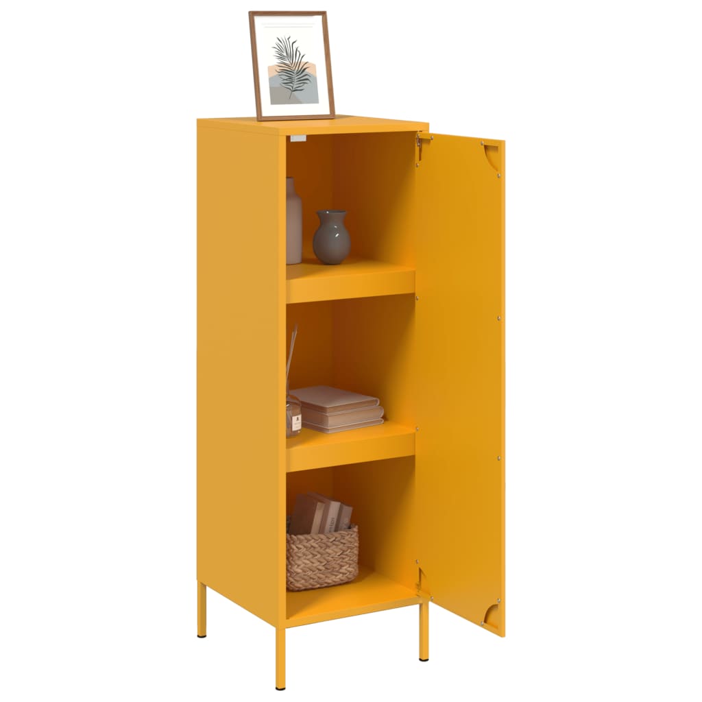 vidaXL Buffet jaune moutarde 36x39x113 cm acier