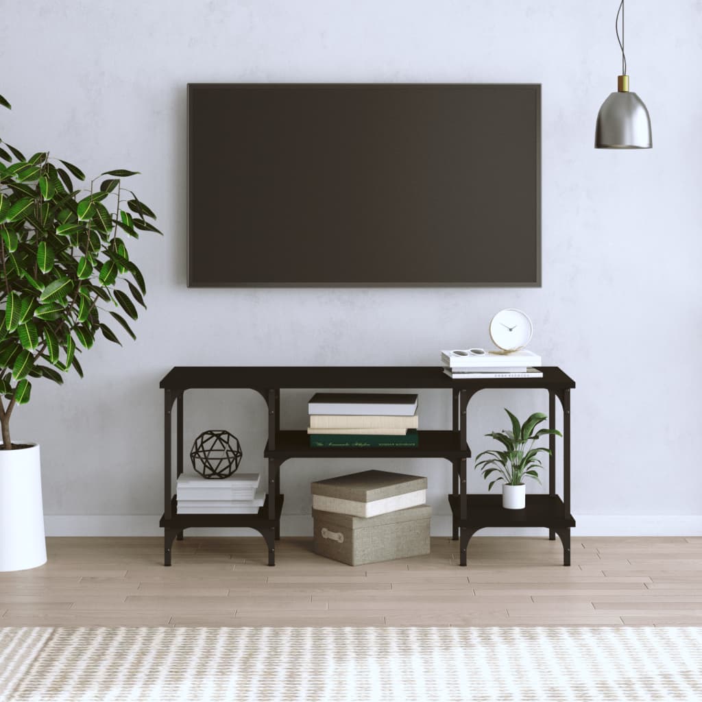 vidaXL Meuble TV noir 102x35x45,5 cm bois d'ingénierie