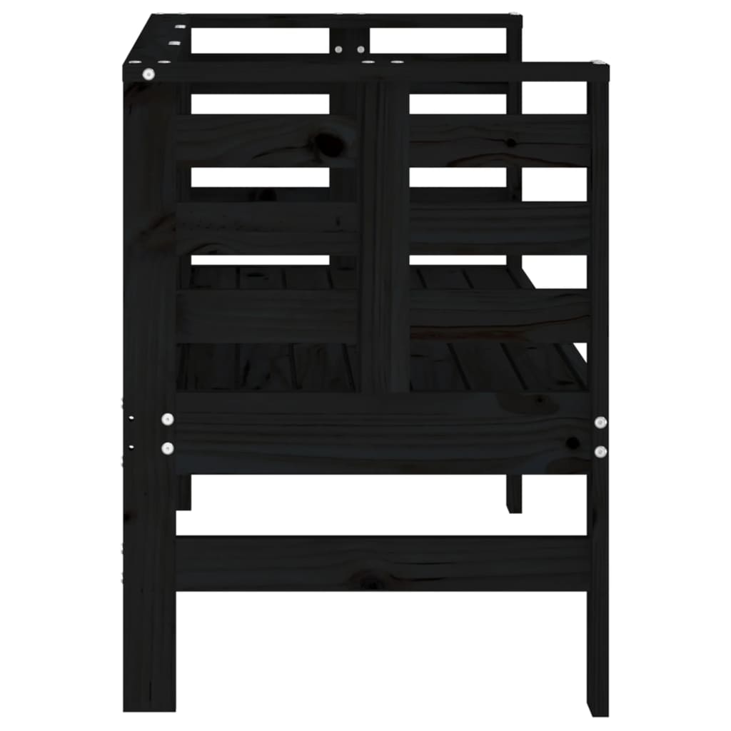 vidaXL Banc de jardin noir 111,5x53x71 cm bois massif de pin